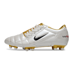 Botas de fútbol Nike Total 90 III FG para terreno firme, color blanco y dorado