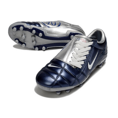 Botas de fútbol Nike Total 90 III FG para terreno firme, color plata y azul