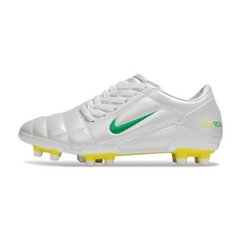 Nike Total 90 III White Green and Yellow Firm Ground FG Football Boot