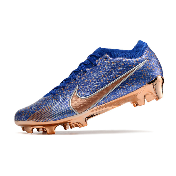 Chuteira Campo Nike Zoom Mercurial Vapor 15 Elite FG Azul e Bronze - VENI Futebol