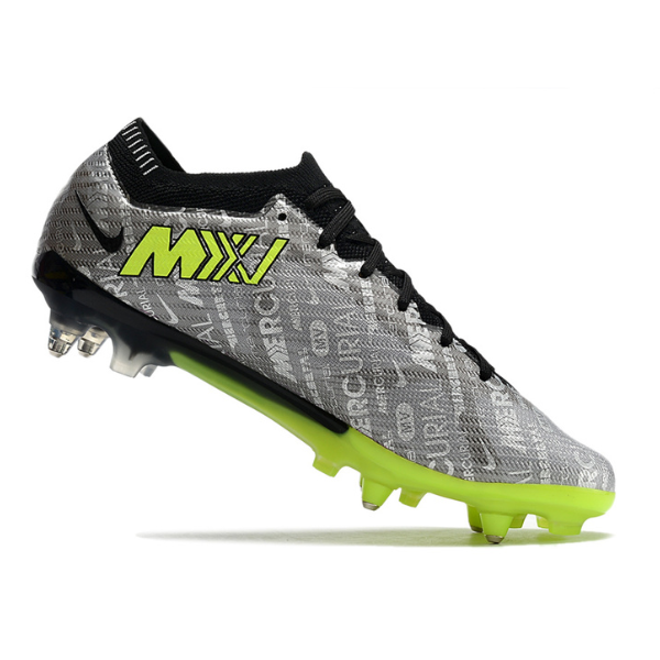 Chuteira Campo Nike Zoom Mercurial Vapor 15 Elite SG Ponta de Aluminio Cinza e Verde - VENI Futebol