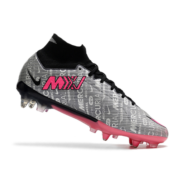 Chuteira Campo Nike Zoom Mercurial Superfly 9 Elite SG Ponta de Aluminio Cinza e Rosa - VENI Futebol