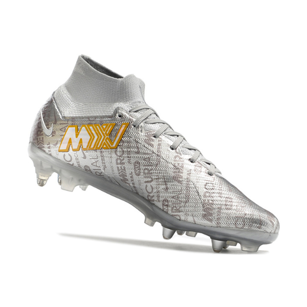 Chuteira Campo Nike Zoom Mercurial Superfly 9 Elite SG Ponta de Aluminio Prata - VENI Futebol