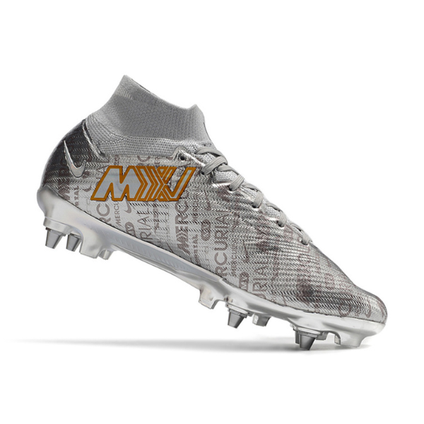 Chuteira Campo Nike Zoom Mercurial Superfly 9 Elite SG Trava Mista Prata - VENI Futebol