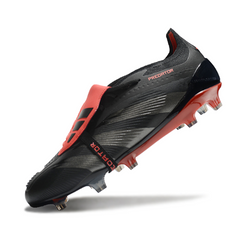 Botas de fútbol Adidas Predator 30 Elite Tongue FG para terreno firme, color negro y rojo