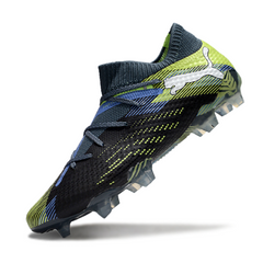 Bota de fútbol Puma Future 7 negra y verde para terreno firme (FG)
