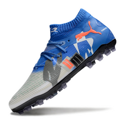 Scarpa da calcio Puma Future 8 AG per terreni artificiali blu e bianchi