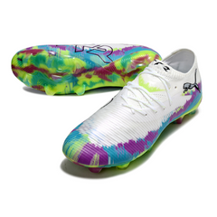 Puma Future 8 Low Cut White Purple and Green Firm Ground FG Football Boot