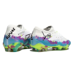 Puma Future 8 Low Cut White Purple and Green Firm Ground FG Football Boot