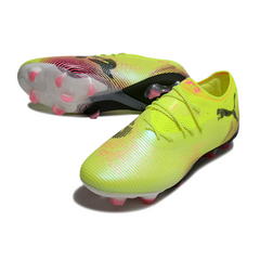 Scarpa da calcio Puma Future 8 Low gialla e rosa per terreni compatti FG