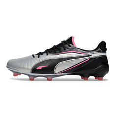 Puma King Ultimate Gray Black and Pink Firm Ground FG Football Boot