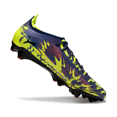 Puma Ultra 5 Carbon Blue and Fluorescent Green Firm Ground FG Football Boot