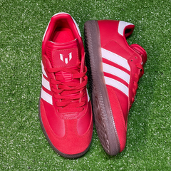 Chuteira Futsal Adidas Samba Classic Messi Vermelha e Branca Tamanho 37