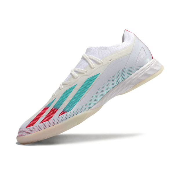 Chuteira Futsal Adidas X Crazyfast.1 IC Branca, Roxa e Azul - VENI Futebol