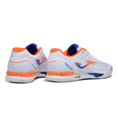 Scarpa da calcio indoor Joma Regate Rebound bianca arancione e blu IC