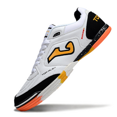 Scarpa da calcio indoor Joma Top Flex 24 bianca nera e arancione IC