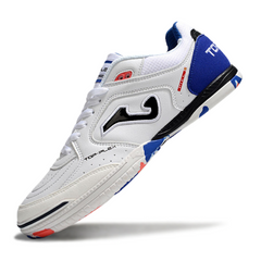 Scarpa da calcio indoor Joma Top Flex 24 IC bianca, blu e rossa