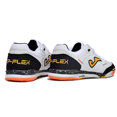 Scarpa da calcio indoor Joma Top Flex Rebound bianca, nera e arancione