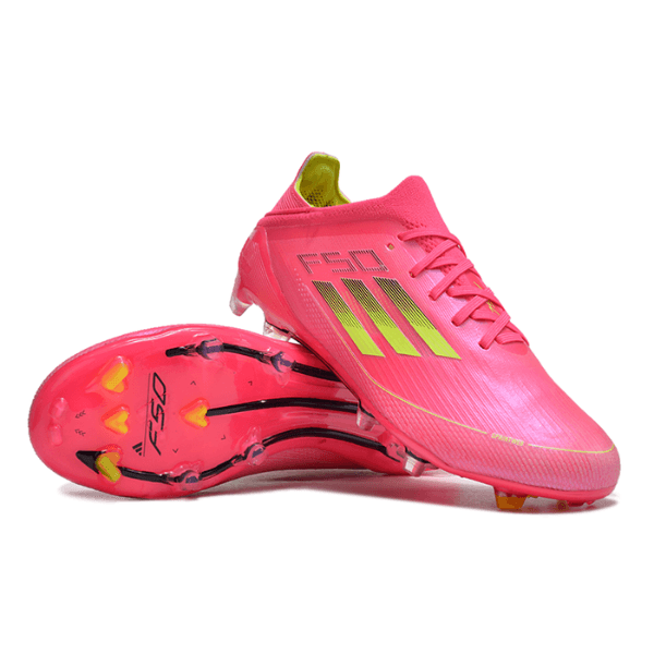 Chuteira Infantil Campo Adidas F50 Elite FG Rosa e Amarela - VENI Futebol