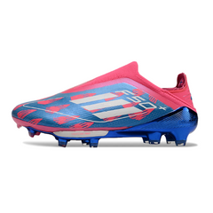 Scarpa da calcio per bambini Adidas F50+ Elite Laceless nera e rossa per terreni compatti FG