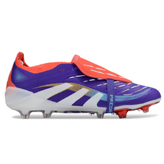 Scarpa da calcio per bambini Adidas Predator 25 Elite Tongue blu e rossa per terreni compatti FG