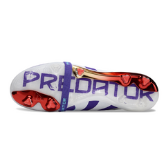 Scarpa da calcio per bambini Adidas Predator 25 Elite Tongue blu e rossa per terreni compatti FG