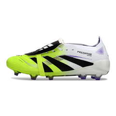 Scarpa da calcio per bambini Adidas Predator 25 Elite Tongue bianca e verde chiaro per terreni compatti FG