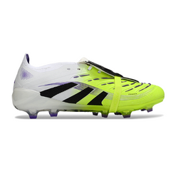 Scarpa da calcio per bambini Adidas Predator 25 Elite Tongue bianca e verde chiaro per terreni compatti FG