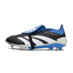 Chuteira Infantil Campo Adidas Predator 30 Elite Com Lingua FG Preto, Azul e Branco - VENI Futebol