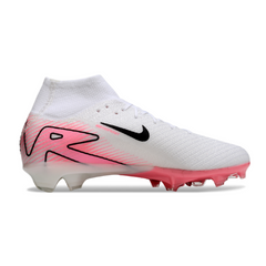 Nike Air Zoom Mercurial Superfly 10 Elite White and Pink Firm Ground FG Kids Football Boot