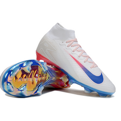 Nike Air Zoom Mercurial Superfly 10 Elite White Orange and Blue Firm Ground FG Kids Football Boot