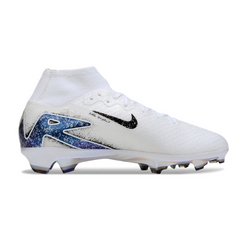 Nike Air Zoom Mercurial Superfly 10 Elite White and Black Firm Ground FG Kids Football Boot