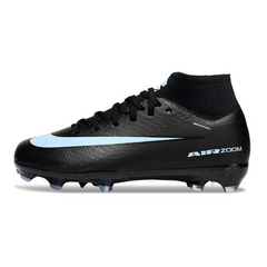 Nike Air Zoom Mercurial Superfly 10 Elite Black and Light Blue Firm Ground FG Kids Football Boot