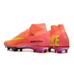 Botas de fútbol Nike Air Zoom Mercurial Superfly 10 Elite para niños, color rosa y amarillo, para terreno firme FG