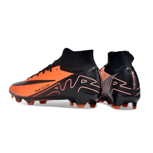 Chuteira Infantil Campo Nike Zoom Mercurial Superfly 9 Elite FG Laranja e Preta - VENI Futebol