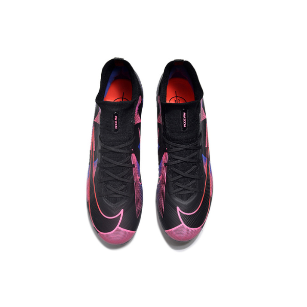 Chuteira Infantil Campo Nike Zoom Mercurial Superfly 9 Elite FG Preta, Roxa e Rosa - VENI Futebol