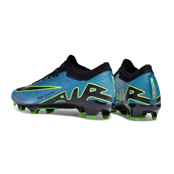 Chuteira Infantil Campo Nike Zoom Mercurial Vapor 15 Elite FG Azul, Preta e Verde - VENI Futebol
