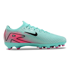 Botas de fútbol Nike Air Zoom Mercurial Vapor 16 Elite para niños, para césped artificial, color azul y rosa.