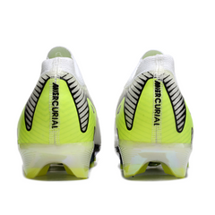 Botas de fútbol Nike Air Zoom Mercurial Vapor 16 Elite blancas, grises y verdes para terreno firme (FG).