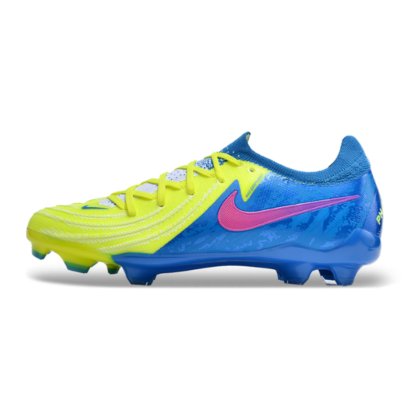 Chuteira Infantil Campo Nike Phantom GX2 Elite FG Amarela e Azul - VENI Futebol