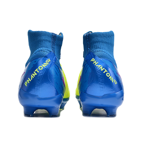 Chuteira Infantil Campo Nike Phantom Luna 2 Elite FG Amarela e Azul - VENI Futebol