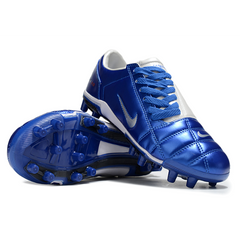 Scarpa da calcio Nike Total 90 III FG per bambini blu e bianca per terreni compatti