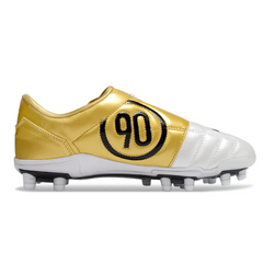 Botas de fútbol Nike Total 90 III para niños, blancas y doradas, para terreno firme (FG).