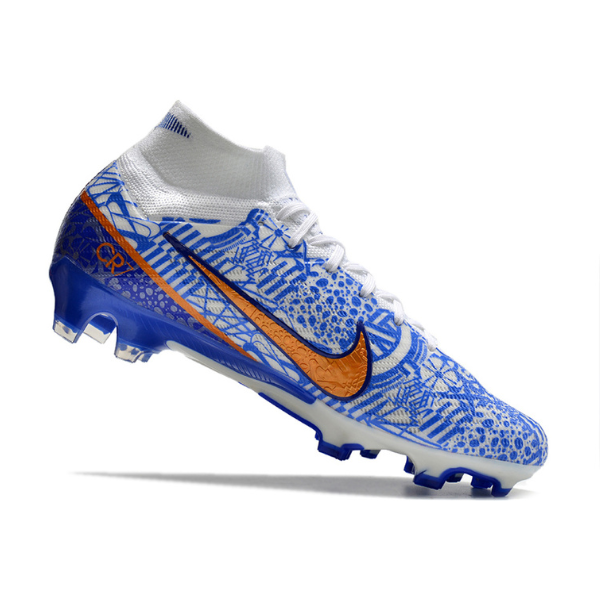 Chuteira Infantil Campo Nike Zoom Mercurial Superfly 9 Elite FG Azul CR7 Pack - VENI Futebol
