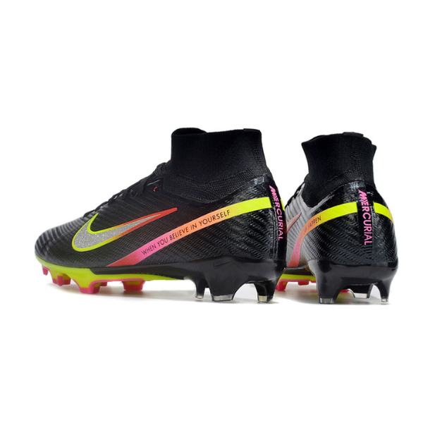 Chuteira Infantil Campo Nike Zoom Mercurial Superfly 9 Elite FG Marcus Rashford Preta Pack - VENI Futebol