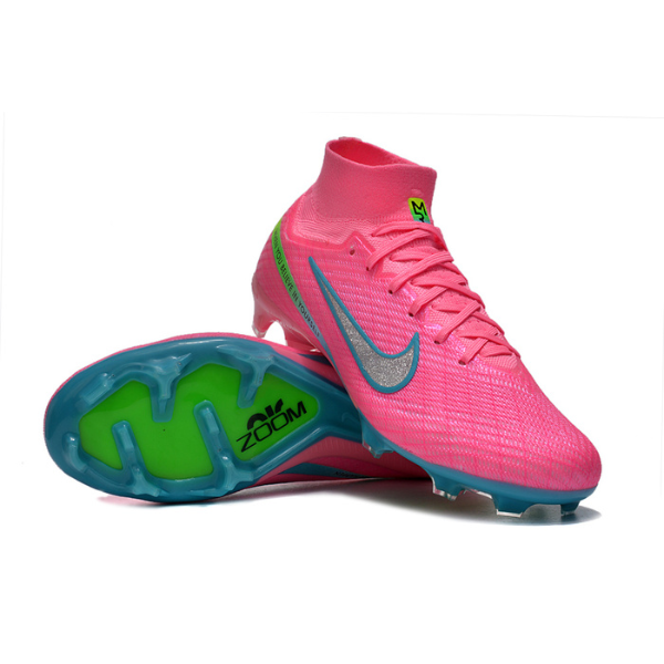 Chuteira Infantil Campo Nike Zoom Mercurial Superfly 9 Elite FG Rosa e Azul - VENI Futebol