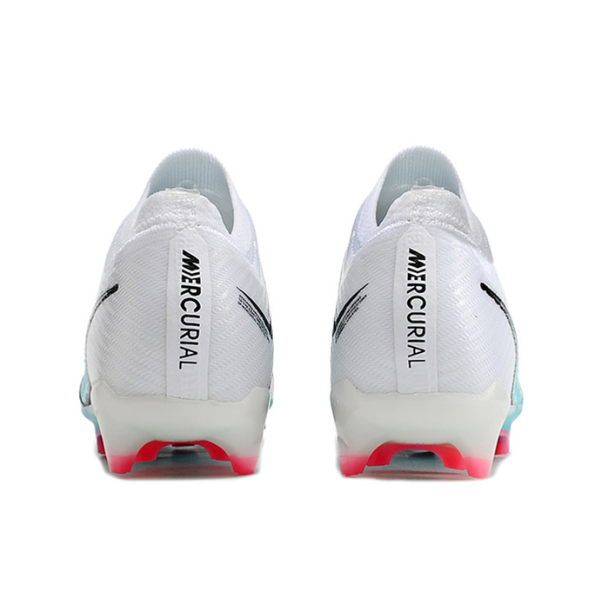 Chuteira Infantil Campo Nike Zoom Mercurial Vapor 15 Elite FG Branca, Azul Claro e Rosa - VENI Futebol