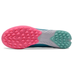 Bota de fútbol Adidas F50 Elite Kids Turf TF azul claro y rosa