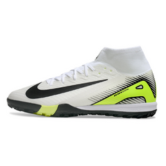Botas de fútbol Nike Zoom Mercurial Superfly 10 Elite para niños, blancas, verdes y negras, color césped artificial TF