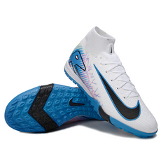 Scarpa da calcio Nike Zoom Mercurial Superfly 10 Elite per bambini, bianca e blu, per terreni duri
